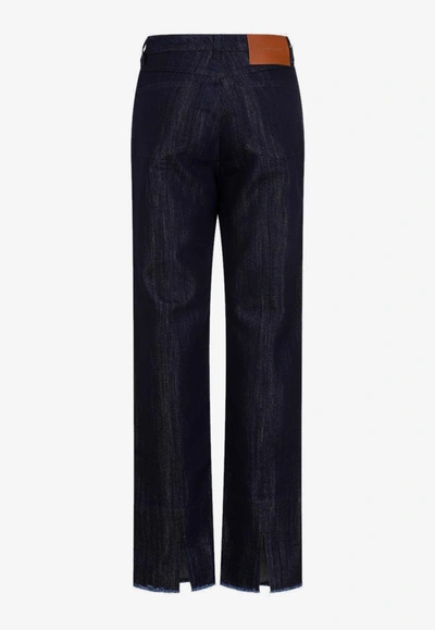 Shop Victoria Beckham Cropped High-waist Jeans In Blue