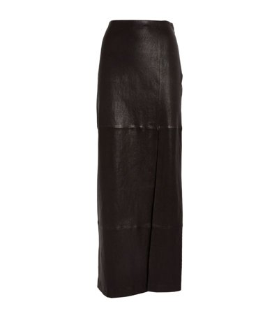 Shop Rag & Bone Leather Ilana Maxi Skirt In Black