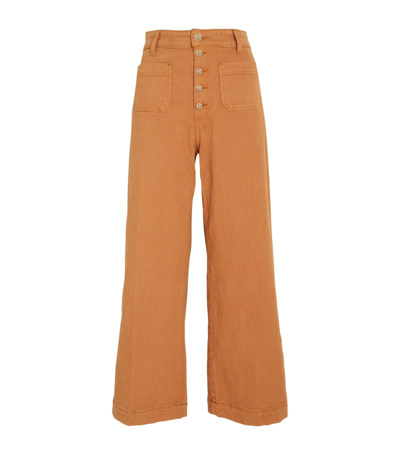 Shop Paige Anessa Wide-leg Jeans In Orange