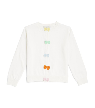 Shop Stella Mccartney Knitted Bow Cardigan (3-14 Years) In Ivory