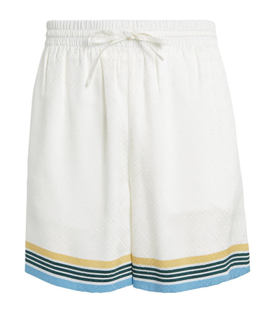 Shop Casablanca Silk Shorts In White
