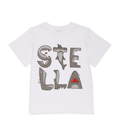 Shop Stella Mccartney Cotton Shark Logo T-shirt (3-14 Years) In Ivory