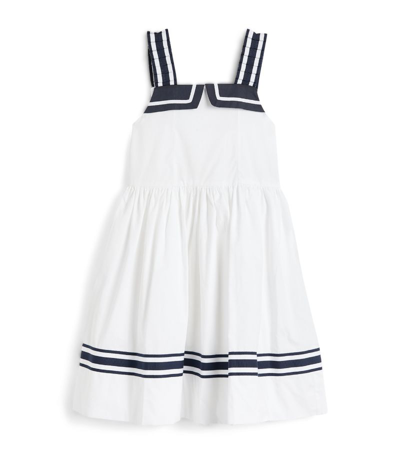 Shop Patachou Striped-straps Dress (3-12 Years) In White