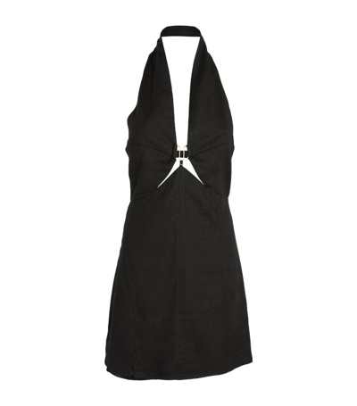 Shop Cult Gaia Linen-blend Rumi Rumi Dress In Black