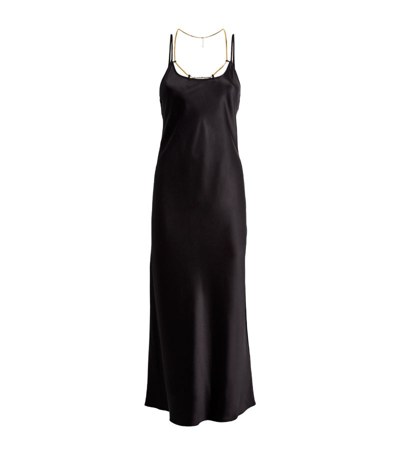 Shop Alexander Wang Chain-detail Slip Midi Dress In Black