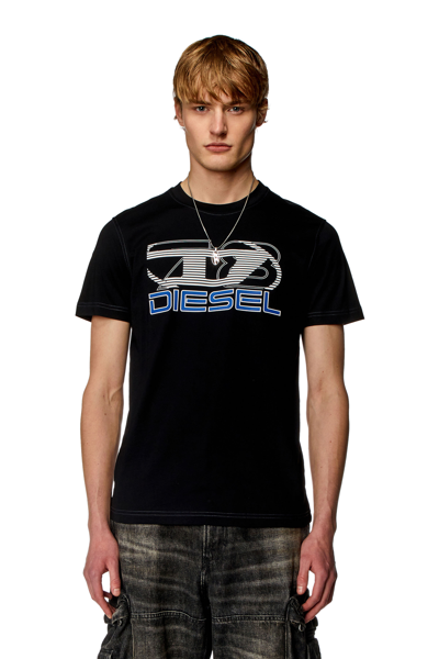 Shop Diesel T-shirt Con Stampa Oval D 78 In Black