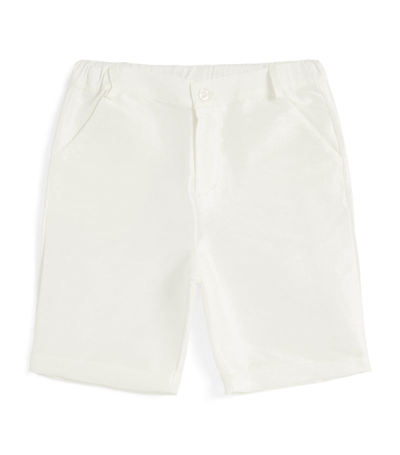 Shop Patachou Satin Tailored Shorts (3-12 Years) In Neutral