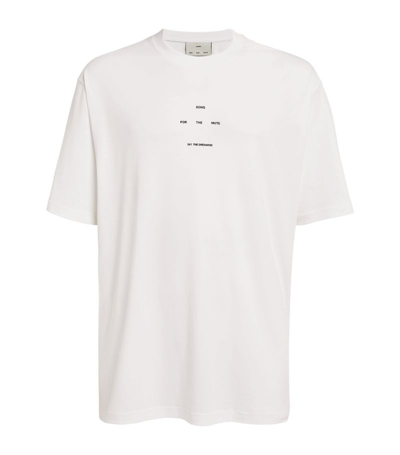 Shop Song For The Mute Flower Print Logo T-shirt In White
