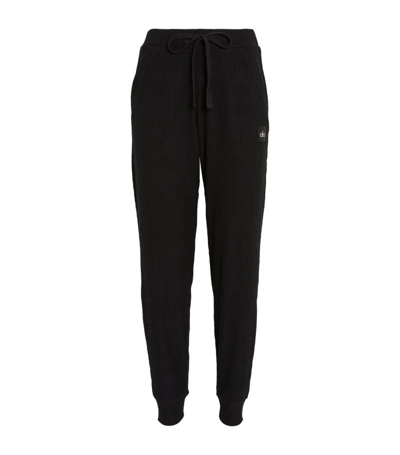 Shop Alo Yoga Ribbed Muse Sweatpants In Black
