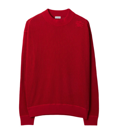 Shop Burberry Silk-cotton Mesh Crew-neck Sweater In Multi
