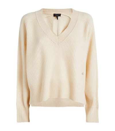 Shop Rag & Bone Cashmere V-neck Pierce Sweater In Ivory