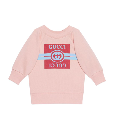 Shop Gucci Kids Cotton Interlocking G Sweatshirt (0-36 Months) In Pink