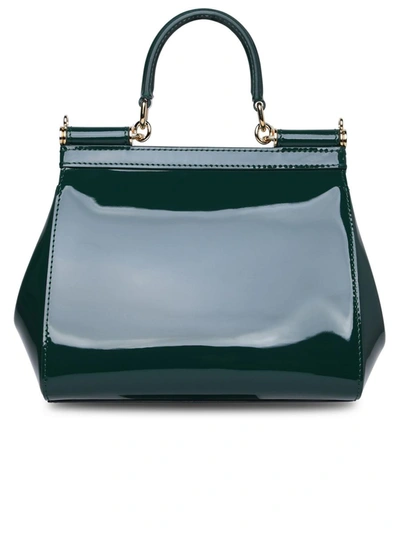 Shop Dolce & Gabbana Borsa Sicily Vernice In Green