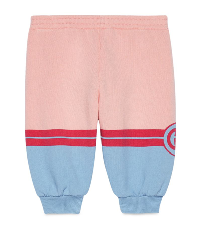 Shop Gucci Cotton Interlocking G Sweatpants (3-36 Months) In Pink