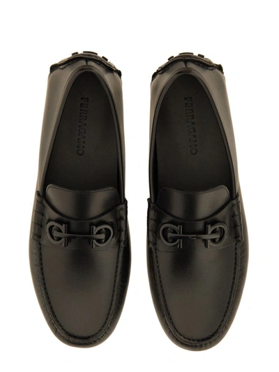 Shop Ferragamo Leather Loafer In Black