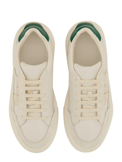 Shop Ferragamo Low Sneaker With Hooks In White