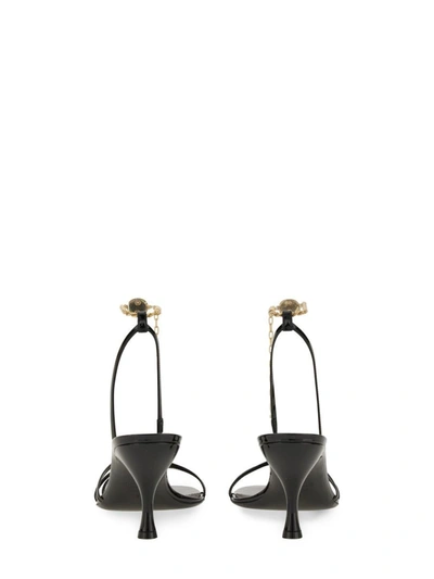 Shop Ferragamo Sandal With Chain In Black