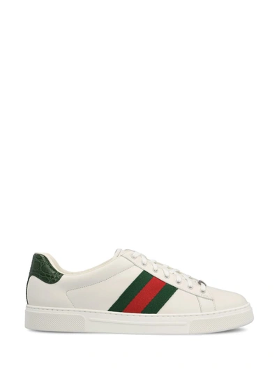 Shop Gucci Sneakers In Gr.whi/vrv/green Ace