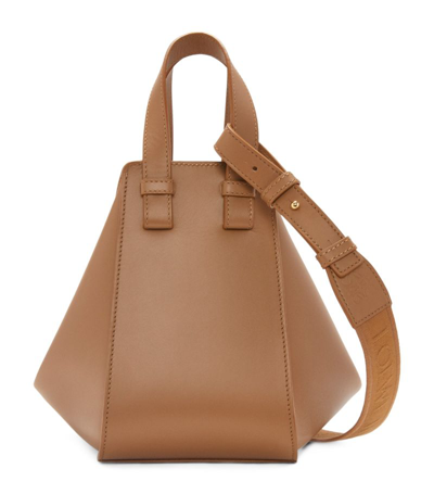 Shop Loewe Leather Compact Hammock Top-handle Bag In Brown