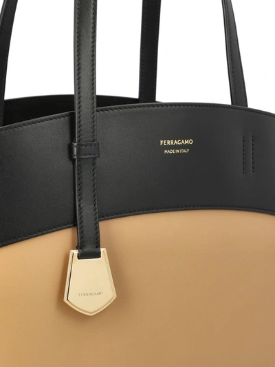 Shop Ferragamo Salvatore  Handbags In Black-beige