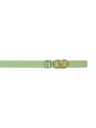 Shop Valentino Garavani Belts In Ice Mint/opal Grey