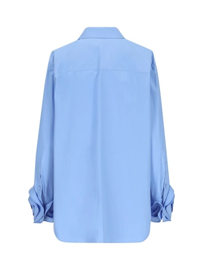 Shop Valentino Garavani Shirts In Lilac Blue