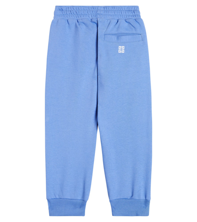 Shop Givenchy Logo Cotton-blend Jersey Sweatpants In Blau