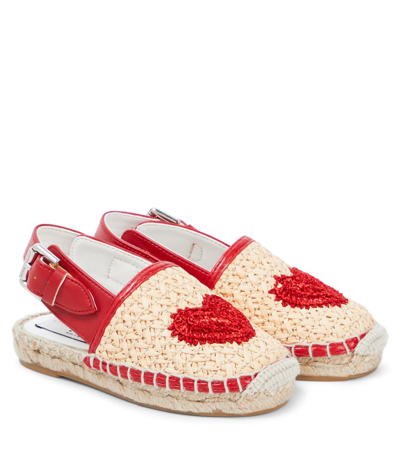 Stella Mccartney Raffia Espadrilles With Heart In Beige