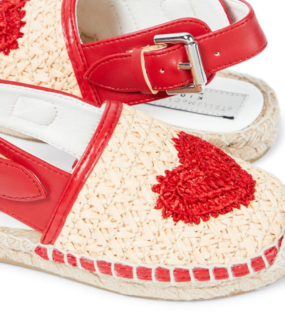 Stella Mccartney Raffia Espadrilles With Heart In Beige