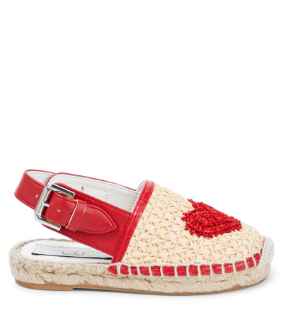 Stella Mccartney Raffia Espadrilles With Heart In Beige