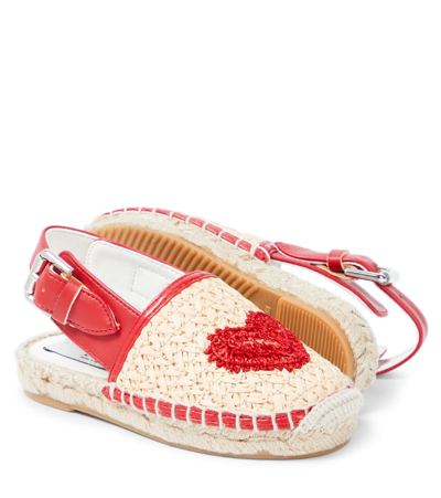 Stella Mccartney Raffia Espadrilles With Heart In Beige