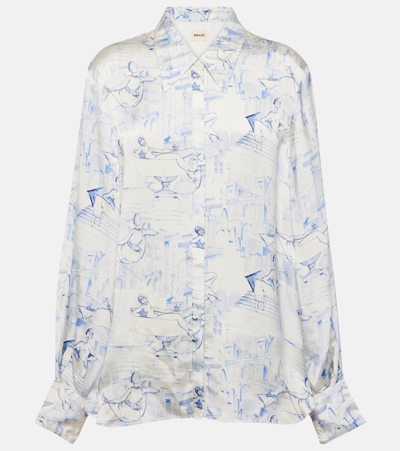 Shop Khaite Minta Printed Shirt In White