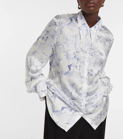 Shop Khaite Minta Printed Shirt In White