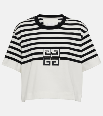 Shop Givenchy 4g Cropped Cotton Jersey T-shirt In White