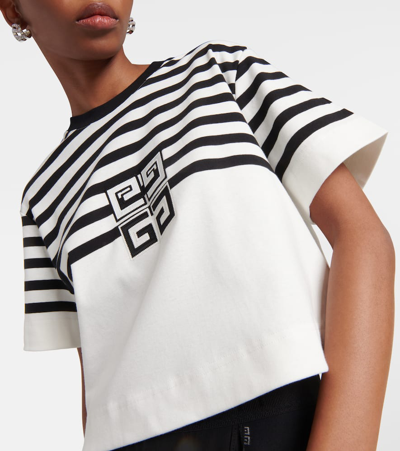 Shop Givenchy 4g Cropped Cotton Jersey T-shirt In White