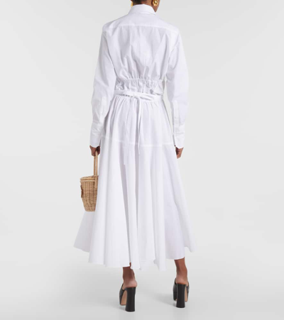Shop Patou Cotton Shirt Dress In White