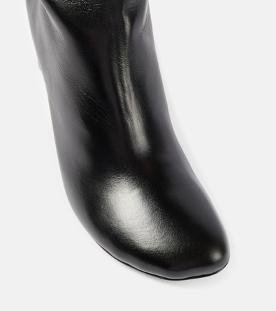 Shop Rabanne Leather Wedge Boots In Black