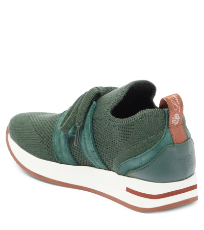 Shop Loro Piana 360 Lp Flexy Walk Knit Sneakers In Green