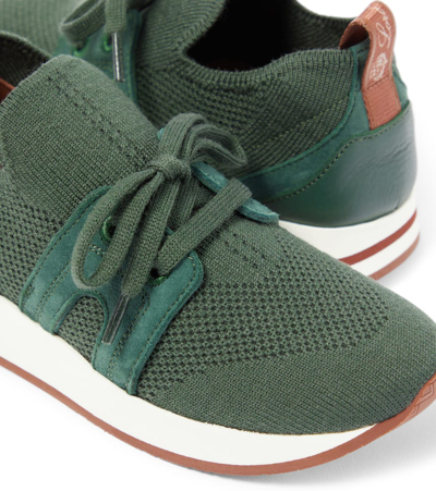 Shop Loro Piana 360 Lp Flexy Walk Knit Sneakers In Green