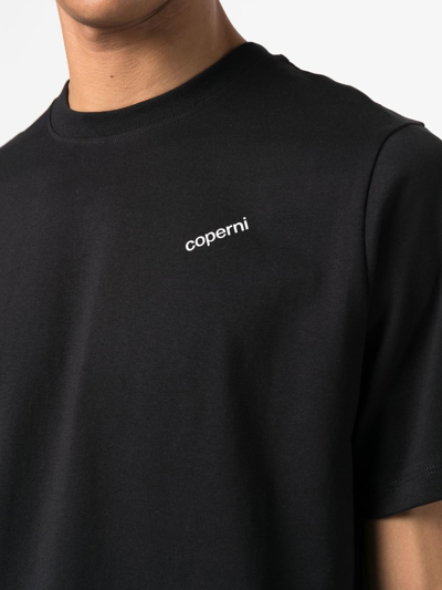 Shop Coperni Logo Cotton T-shirt In Black