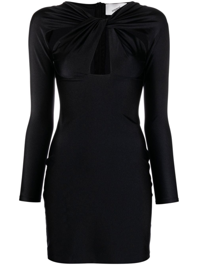 Shop Coperni Twisted Cut-out Mini Dress In Black