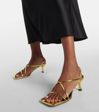 Proenza Schouler Slingback-sandalen 60 Aus Metallic-leder In Gold