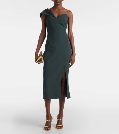 Safiyaa Opal Asymmetric Crêpe Midi Dress In Pink