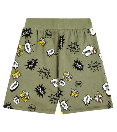 Shop Kenzo Printed Cotton-blend Jersey Shorts In Green