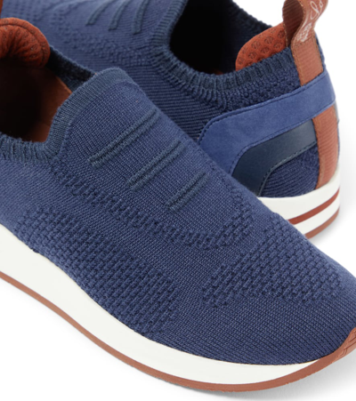 Loro Piana 360 Lp Knit Slip-on Sneakers In Blue