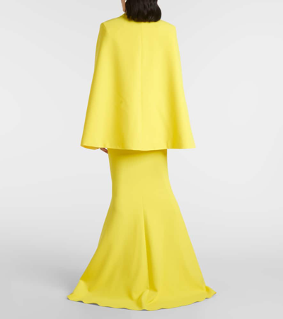 Safiyaa Hadley Caped Crêpe Blazer In Yellow