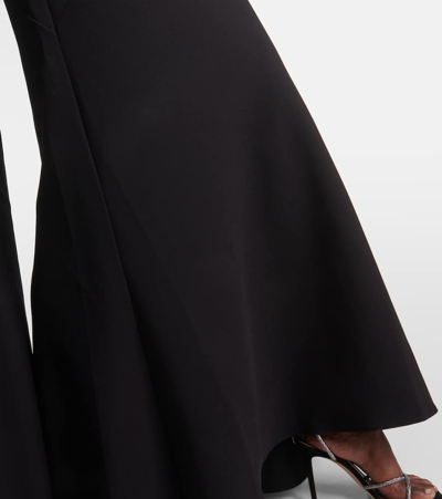 Shop Safiyaa Lilien Caped Crepe Gown In Black