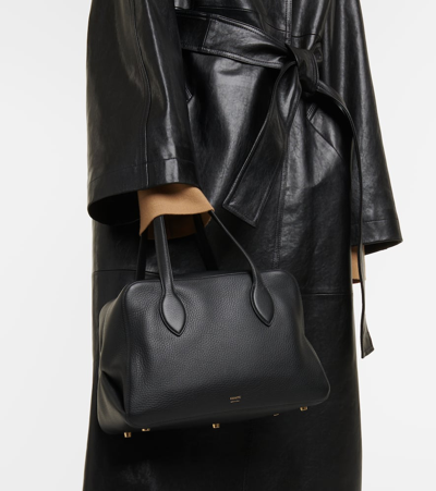 Shop Khaite Maeve Medium Leather Tote Bag In Black