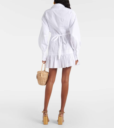 Shop Patou Ruffled Cotton Shirt Dress In White