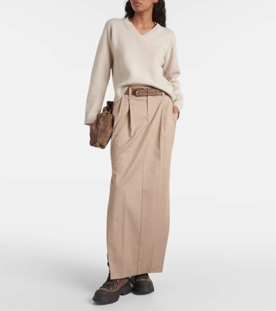 Brunello Cucinelli Cashmere And Silk Sweater In Brown